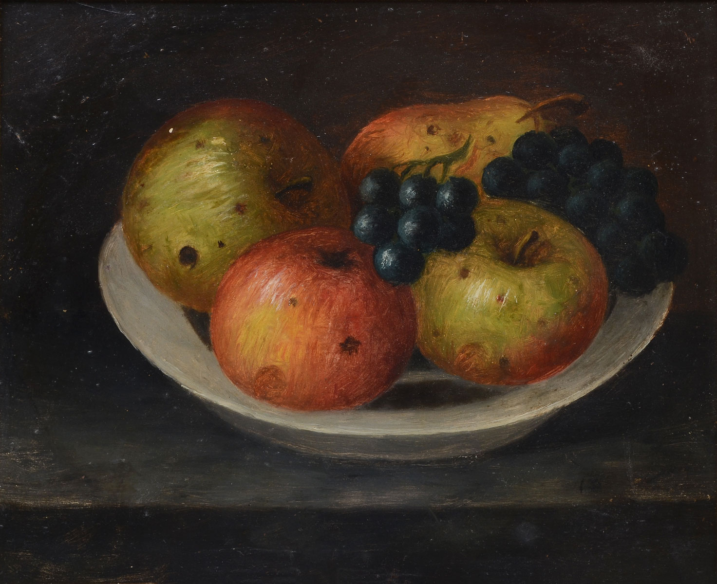 Appraisal: UNSIGNED TH C FRUIT STILL LIFE PAINTING Oil Board ''