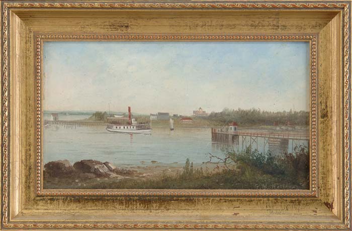 Appraisal: GEORGE M HATHAWAY American - PASSAMAQUODDY BAY FERRY Oil on