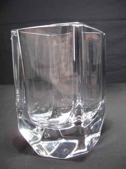 Appraisal: Kosta Boda cut crystal vase Marked with paper label and