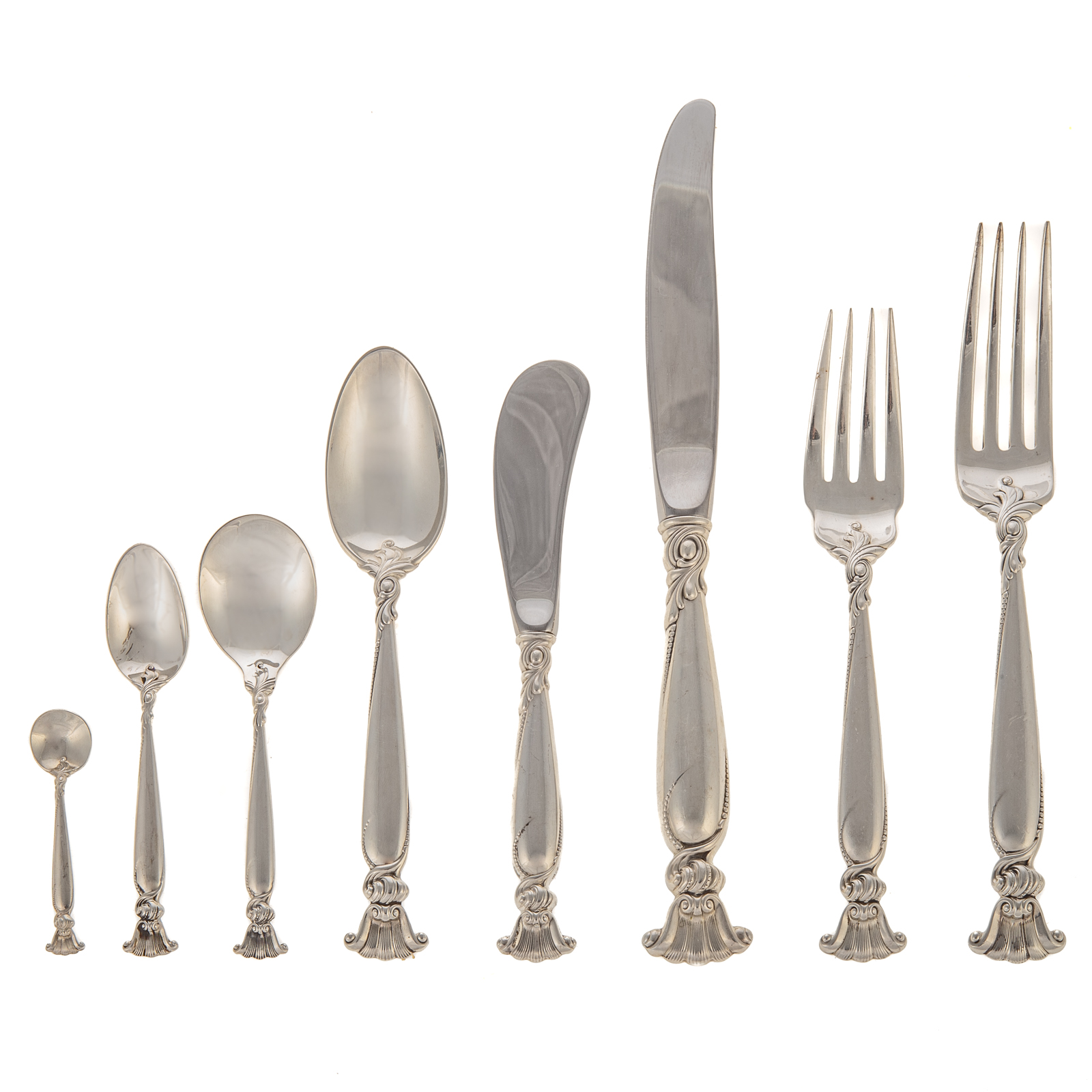 Appraisal: WALLACE STERLING ROMANCE OF THE SEA FLATWARE SERVICE Including twelve