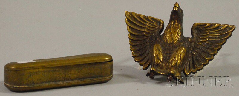 Appraisal: Cast Brass Eagle Mount and an th Century Etched Brass