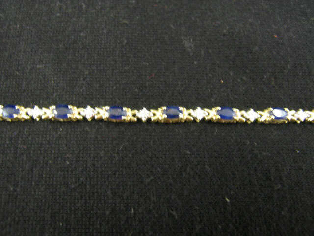 Appraisal: Sapphire Diamond Bracelet deep blue oval gems with diamonds in