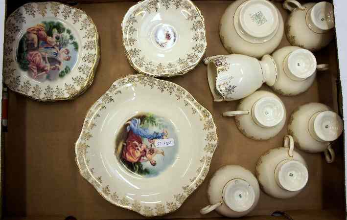 Appraisal: Tray lot comprising Morleyware Tean Service pattern x Teacups Cream