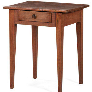 Appraisal: A Federal Red-Stained Maple Scrubbed Top Work Table Circa the