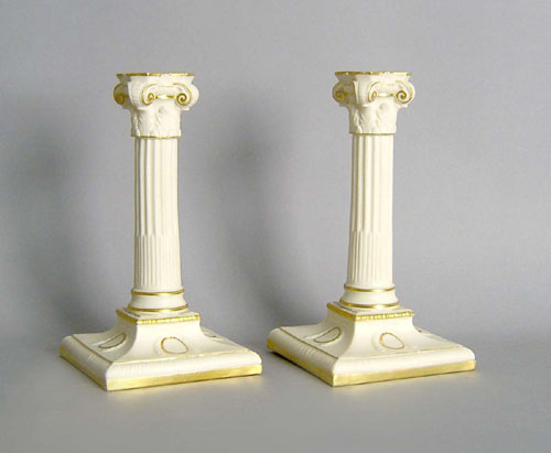 Appraisal: Pair of Royal Worcester candlesticks h