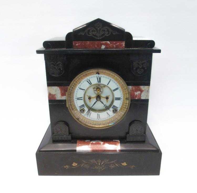 Appraisal: ANSONIA CLOCK CO MANTEL CLOCK having black marble case with