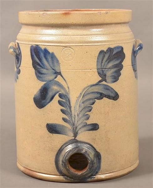 Appraisal: Gal Slip Decorated Stoneware Water Cooler Unsigned Remmey Philadelphia Two