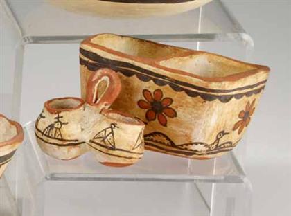 Appraisal: Two Zuni polychrome items The first a divided dish of