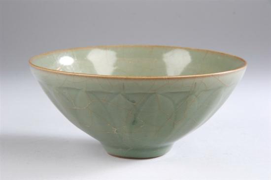 Appraisal: CHINESE CELADON PORCELAIN BOWL Song dynasty style Incised with lotus