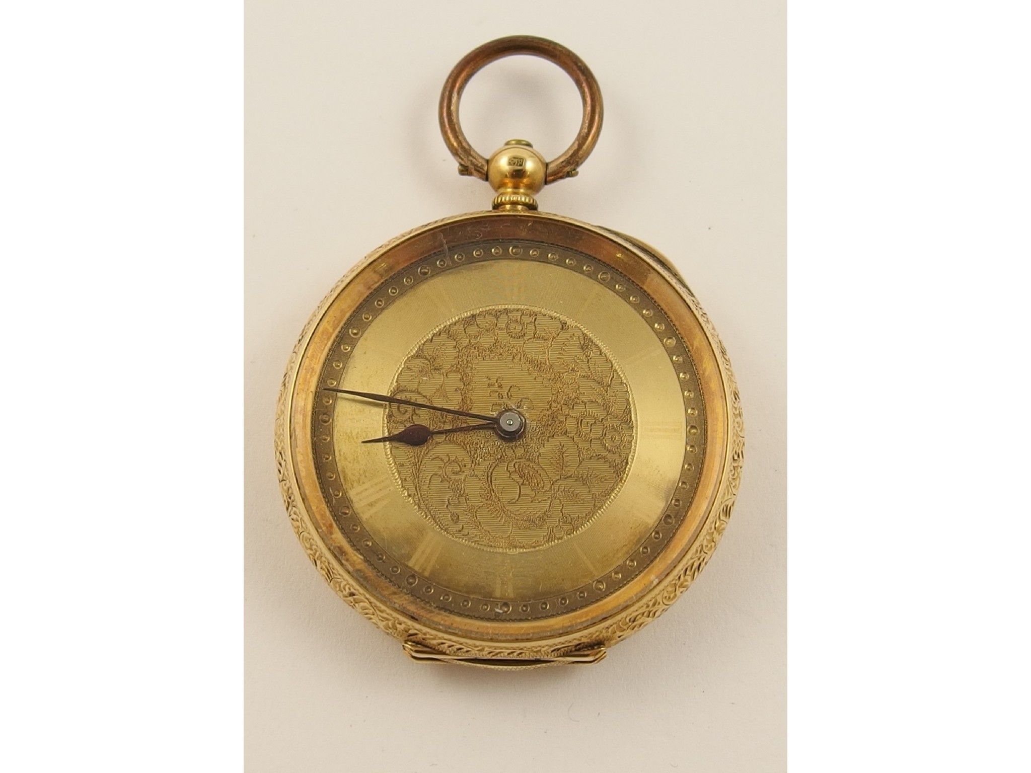 Appraisal: A small ct open face pocket watch weight including mechanism