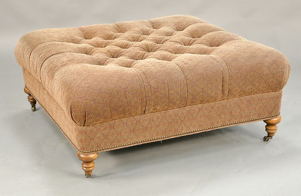 Appraisal: Large contemporary ottoman with tufted top ht in top x