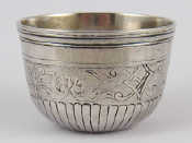 Appraisal: An th c Russian silver tumbler cup with part obscured