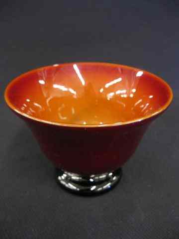 Appraisal: Donald Carlson Art Glass Bowl rich burgundy signed numbered ''