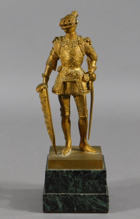 Appraisal: HANS MULLER BRONZE MODEL OF KNIGHT PETER DISCHER Austria -