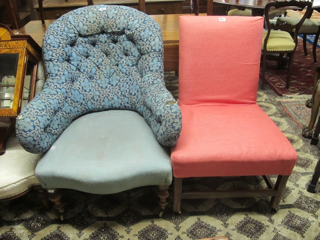 Appraisal: Victorian upholstered armchair and a similar chair Provenance The Property