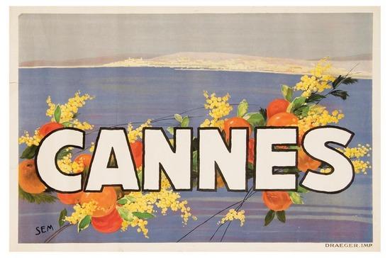 Appraisal: SEM Georges Goursat - CANNES lithograph in colors condition B