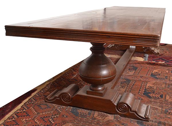 Appraisal: A FRENCH PROVINCIAL STYLE REFECTORY TABLE with a rectangular top