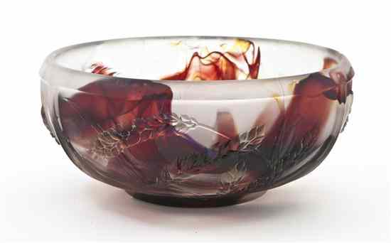 Appraisal: A Studio Glass Center Bowl of ribbed circular form with