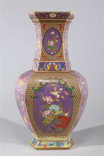 Appraisal: Chinese cloisonne imitating porcelain gilt vase with allover floral and