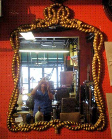 Appraisal: Carved Rope Gilt Frame Mirror Probably Italian Some nicks to