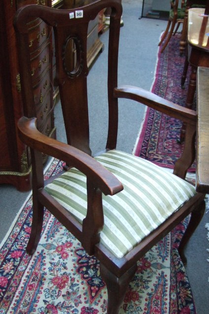 Appraisal: A set of five early th century walnut framed dinning