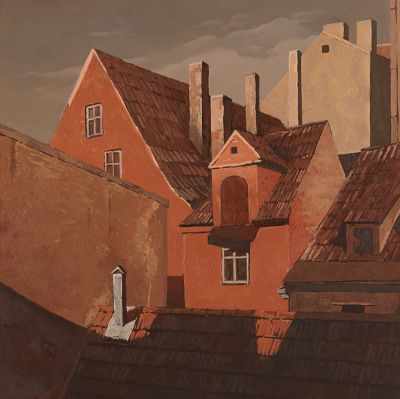 Appraisal: Victor Andreyevich Chepurko Russian b Old Riga Oil on canvas