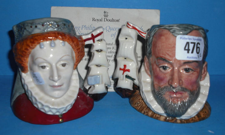 Appraisal: Royal Doulton small Character jugs King Philip of Spain D