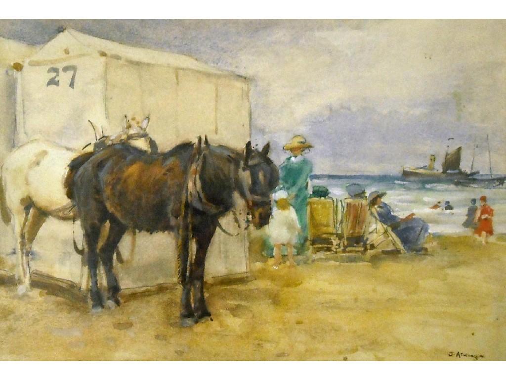 Appraisal: By John Atkinson - - two donkeys stood by a