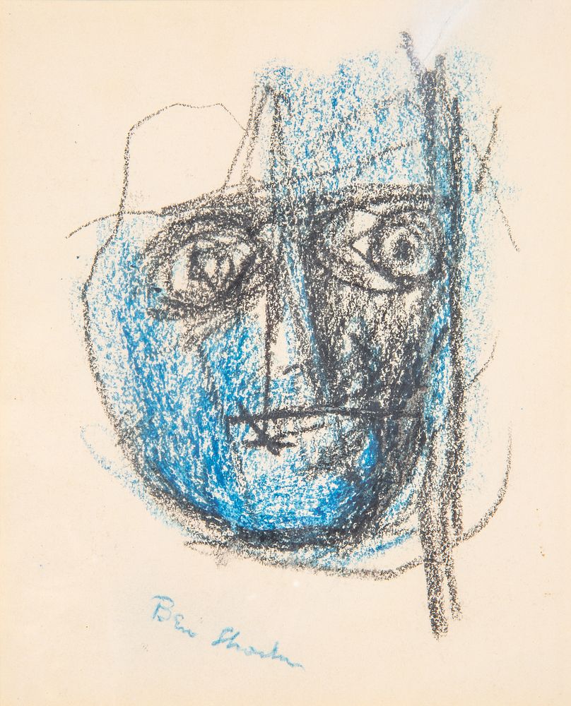 Appraisal: BEN SHAHN AMERICAN - BEN SHAHN AMERICAN - Untitled Face