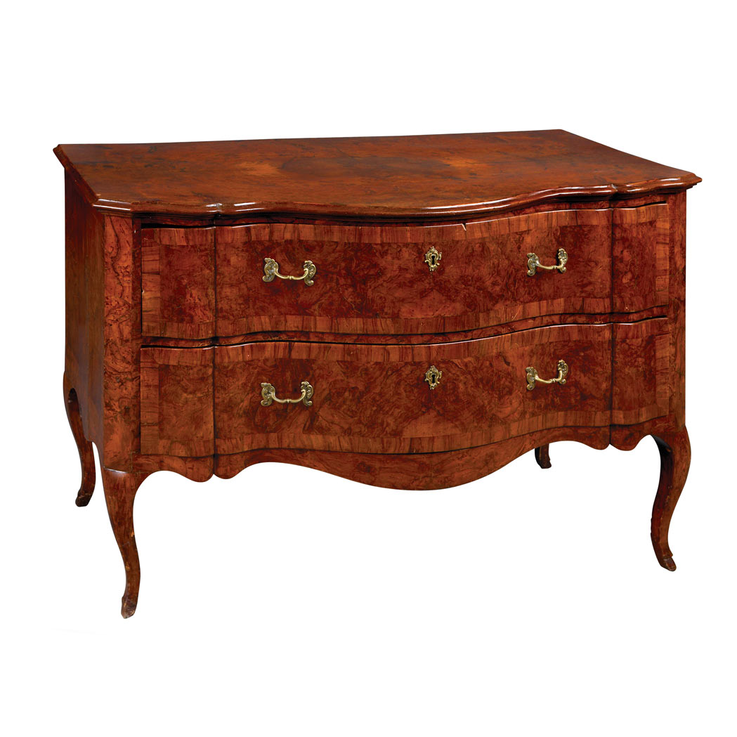 Appraisal: Italian Rococo Walnut Commode Mid th century The molded top