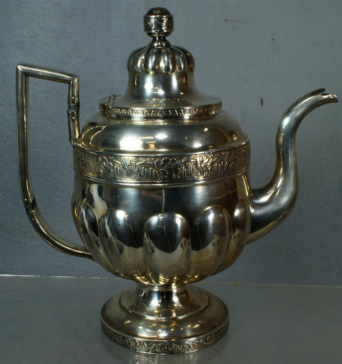 Appraisal: American coin silver teapot William B Heyer NY NY -