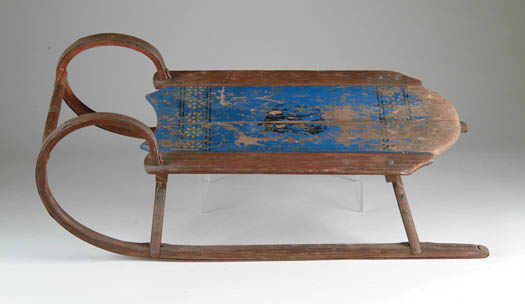 Appraisal: DECORATED CHILD S SLED BY PARIS MFG CO Stamped label