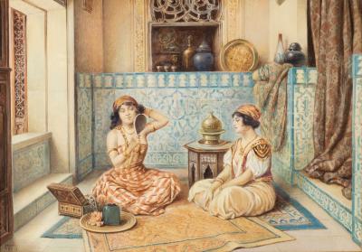 Appraisal: Vittorio Rappini Italian - In the Harem The Fortune Teller