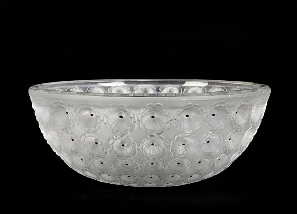 Appraisal: A Lalique molded and enameled glass bowl Nemours nd half