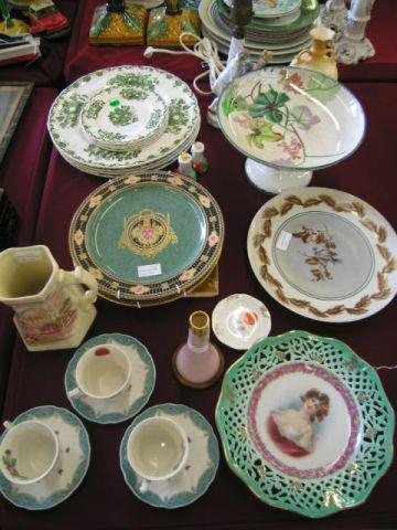 Appraisal: pcs of Estate Porcelains Ironstone including portrait plate compote vases