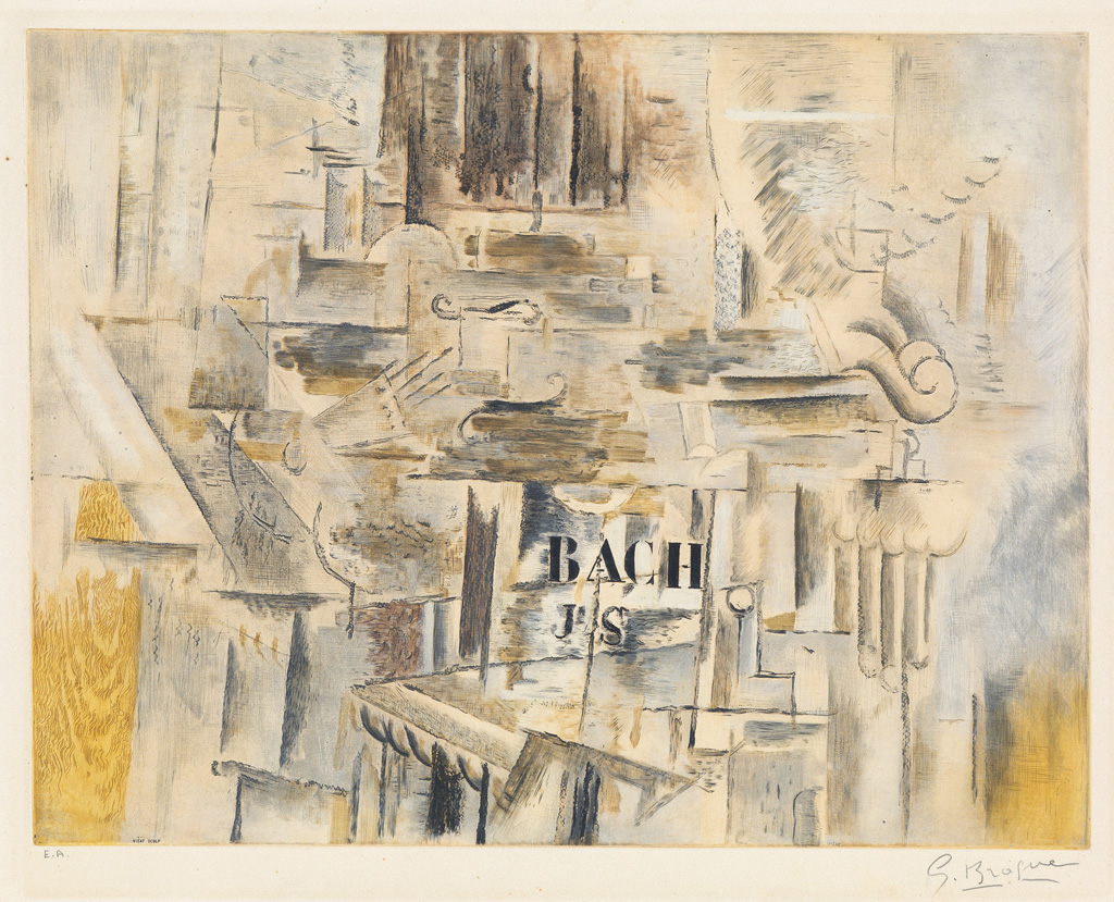 Appraisal: GEORGES BRAQUE after Hommage J S Bach Color aquatint and