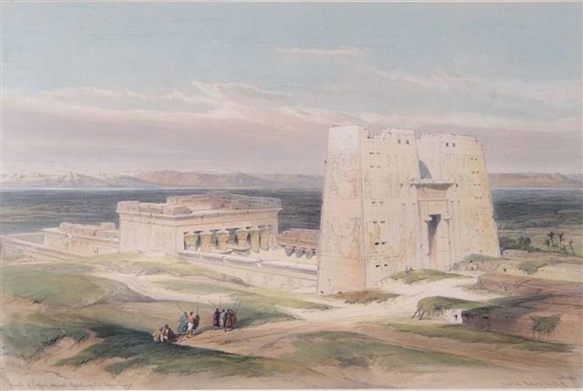 Appraisal: LOUIS HAGHE AFTER DAVID ROBERTS - 'Temple of Edfou-Ancient Appolinopolis-Upper