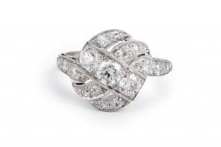 Appraisal: Antique Platinum Diamond Ring Antique platinum diamond ring K white