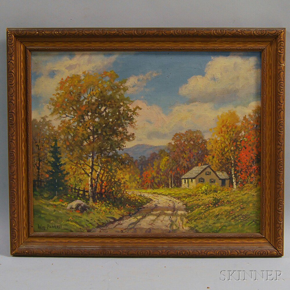 Appraisal: William Frederick Paskell American - Autumn Landscape Signed Wm Paskell