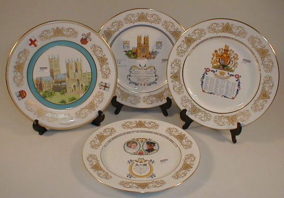 Appraisal: An Aynsley Lincoln Cathedral commemorative plate and three Aynsley Royal