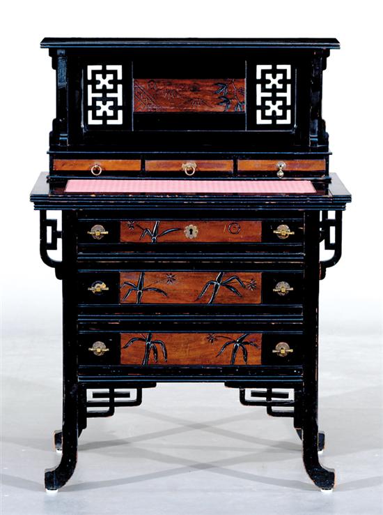 Appraisal: American Aesthetic Movement writing desk circa ebonized in the Chinese