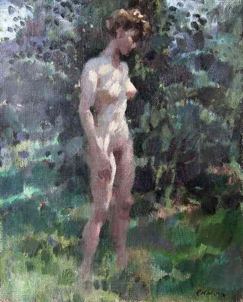 Appraisal: Colin Colahan - - Oil painting - Standing naked female