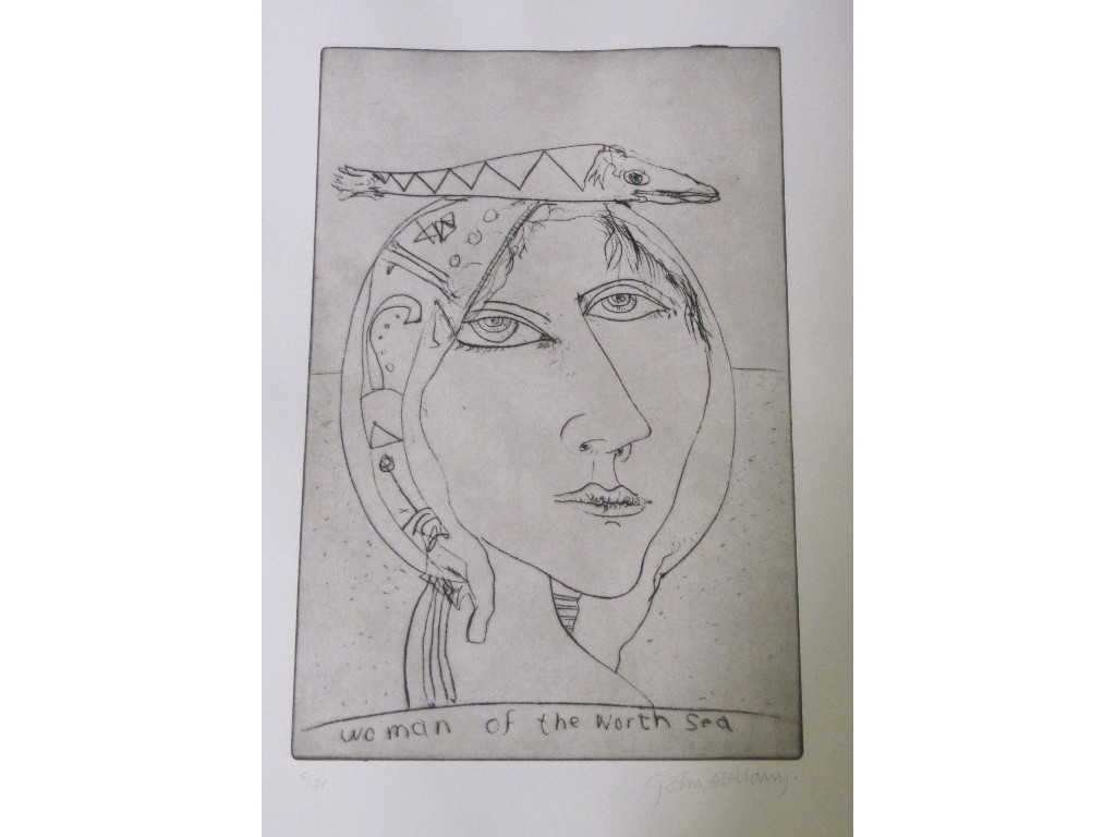 Appraisal: JOHN BELLANY HRSA RA b Lithograph 'Woman of the North