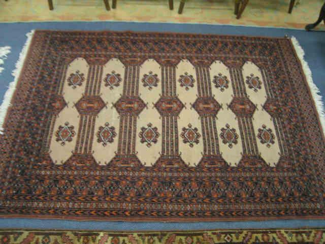 Appraisal: Belouchi Handmade Rug geometrics browns oranges tight weave ' x