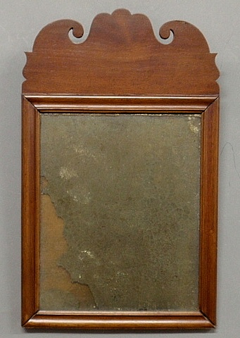 Appraisal: - Philadelphia Queen Anne walnut courting mirror c with original