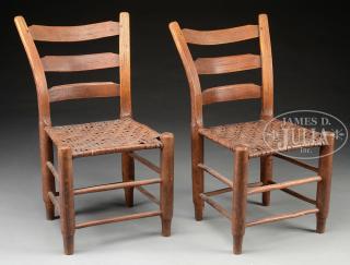 Appraisal: PAIR OF KENTUCKY LADDERBACK SIDE CHAIRS First half th century