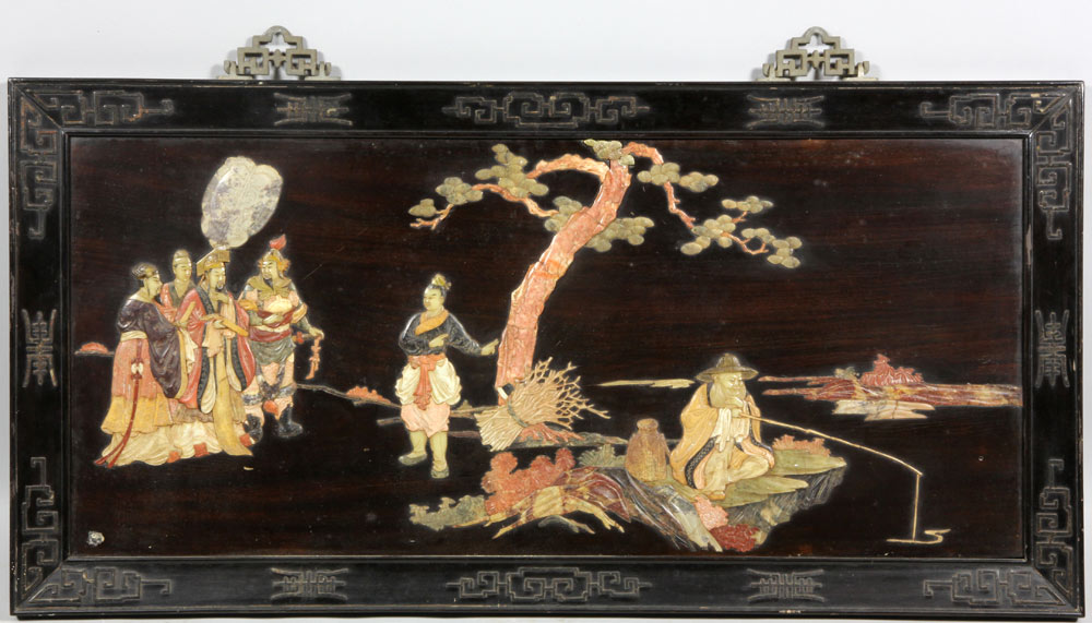 Appraisal: - th C Chinese Wood Panel Wood panel China th