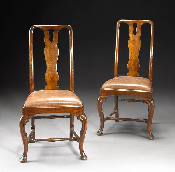 Appraisal: A set of six George III style oak chairs first