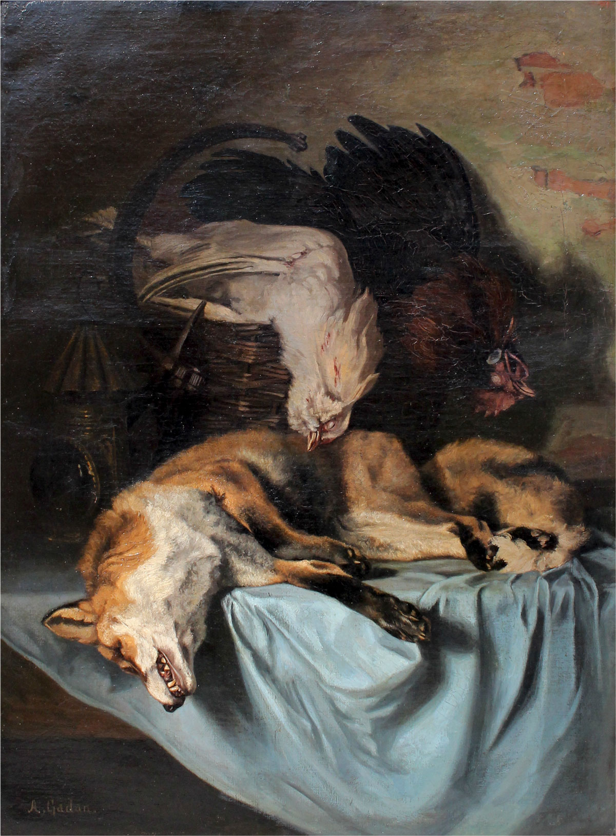 Appraisal: GADAN Antoine France - Still Life with Dead Fox and