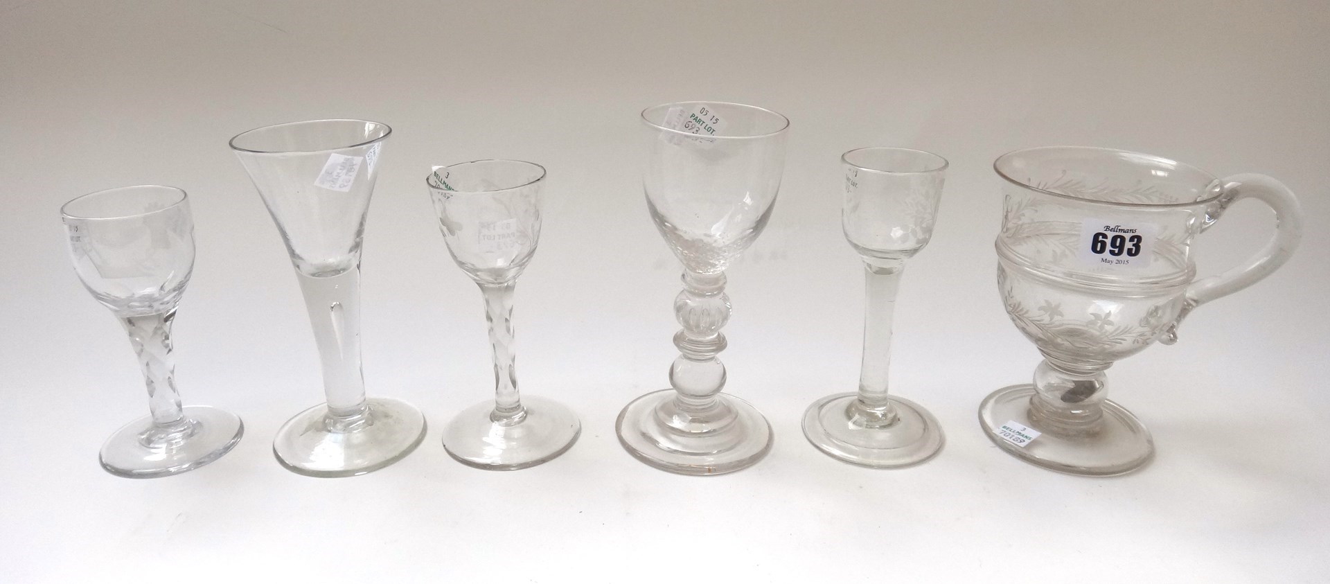 Appraisal: A group of drinking glasses th and th century comprising